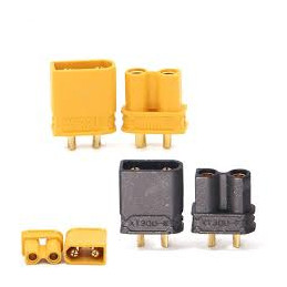 AMASS XT30 Noir/Jaune (Paire)